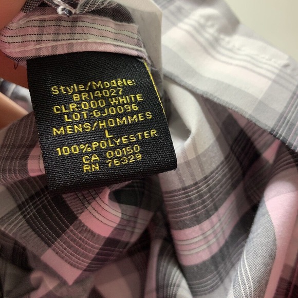 Men's Size Large Browning Pink Country Plaid Hunting Fishing Button Down Shirt - Picture 2 of 12